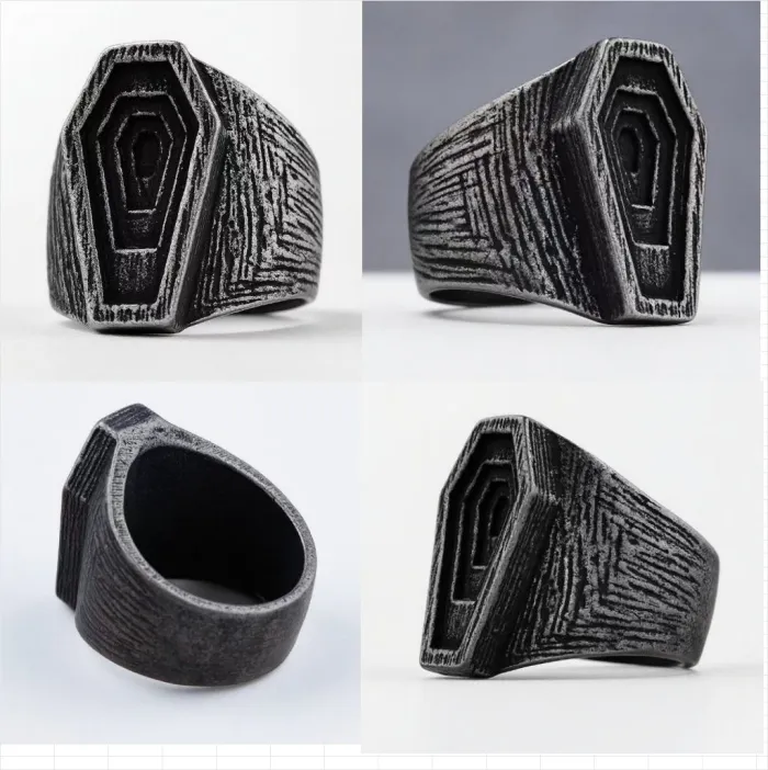 Men’s 12MM Wide Titanium Steel Spinner Ring – Bold Fashion Statement Rotating Band
