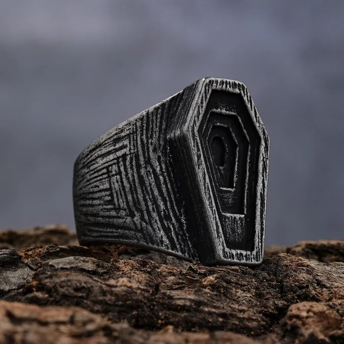 Men’s 12MM Wide Titanium Steel Spinner Ring – Bold Fashion Statement Rotating Band