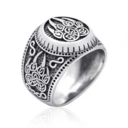Vintage Viking Bear Claw Ring for Men – Silver-Plated Mythology Statement Band - Ulikings
