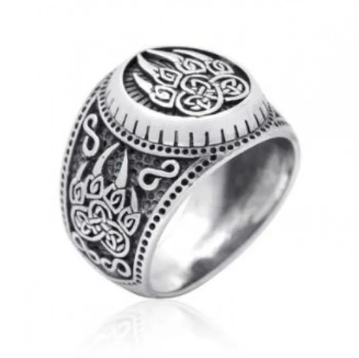 Vintage Viking Bear Claw Ring for Men – Silver-Plated Mythology Statement Band
