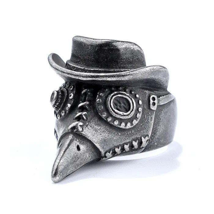 Punk Raven Skull Stainless Steel Ring for Men – Non-Tarnish Statement Band