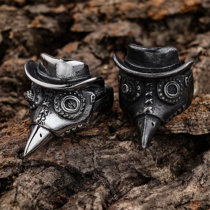 Punk Raven Skull Stainless Steel Ring for Men – Non-Tarnish Statement Band