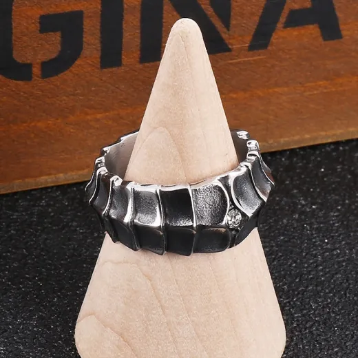 Vintage Dragon Stainless Steel Ring for Men – CZ Stone Cast Statement Band - Ulikings