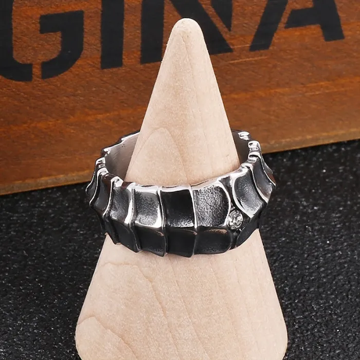 Vintage Dragon Stainless Steel Ring for Men – CZ Stone Cast Statement Band