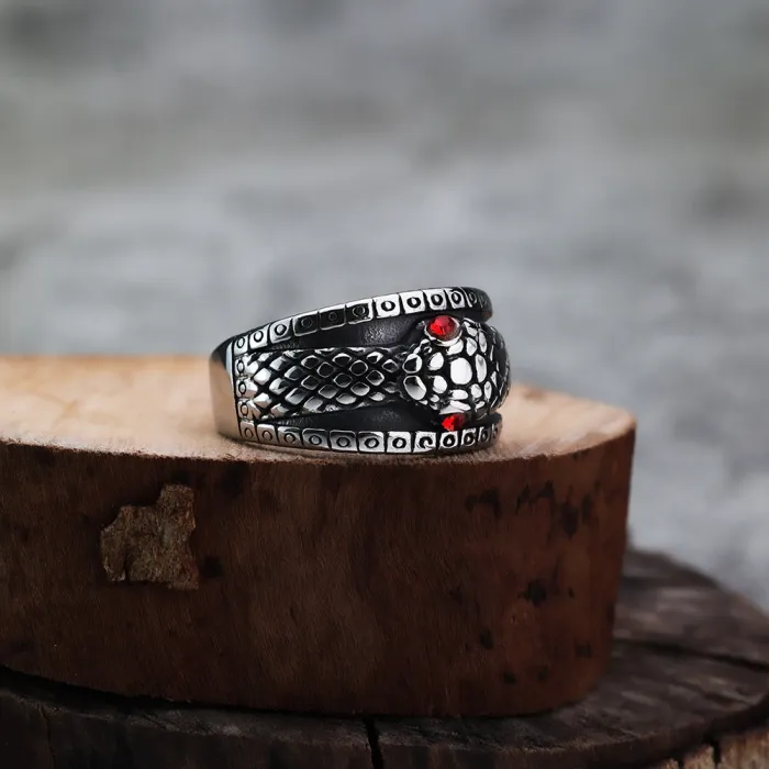 Wholesale Gothic Ouroboros Snake Ring – Vintage Engraved Stainless Steel Men’s Band Factory Price