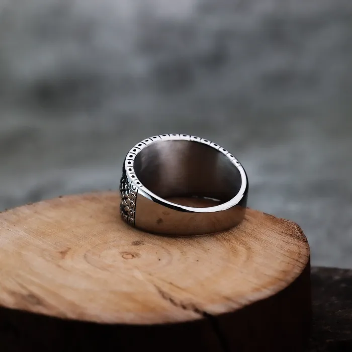 Wholesale Gothic Ouroboros Snake Ring – Vintage Engraved Stainless Steel Men’s Band Factory Price