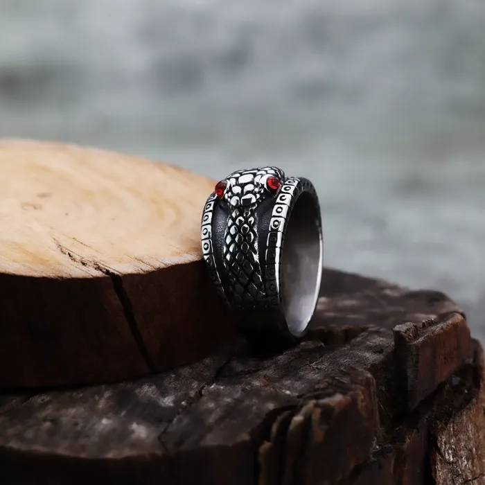 Wholesale Gothic Ouroboros Snake Ring – Vintage Engraved Stainless Steel Men’s Band Factory Price
