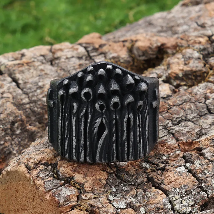 Vintage Cross Stainless Steel Ring for Men – Punk Style Distressed Statement Band