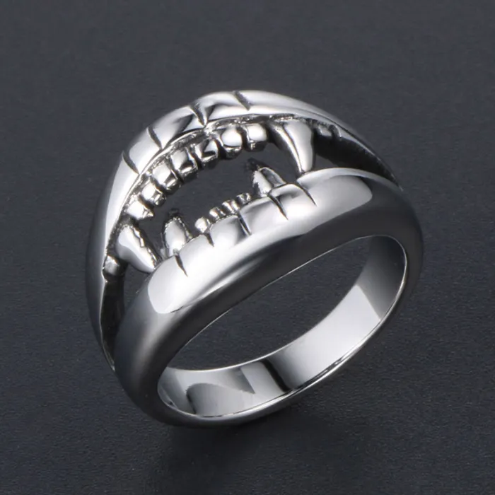 Wholesale Crocodile Tooth Stainless Steel Ring – Animal Style Jewelry Factory Price
