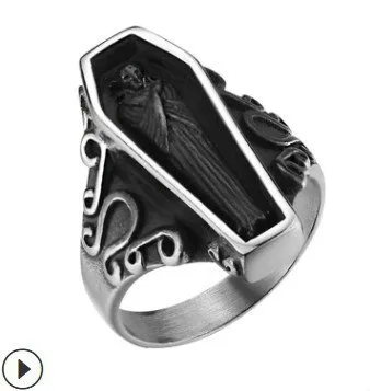 Wholesale Vintage Zombie Coffin Ring – Stainless Steel Gothic Men’s Band Factory Price