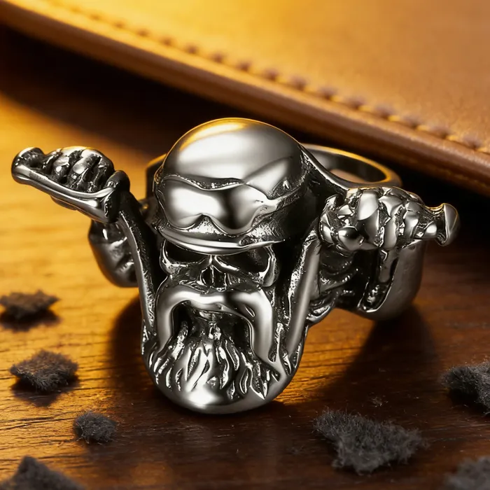 Wholesale Biker Skull Ring – Stainless Steel Gothic Men’s Band Factory Price