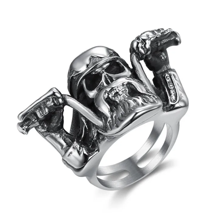 Wholesale Biker Skull Ring – Stainless Steel Gothic Men’s Band Factory Price