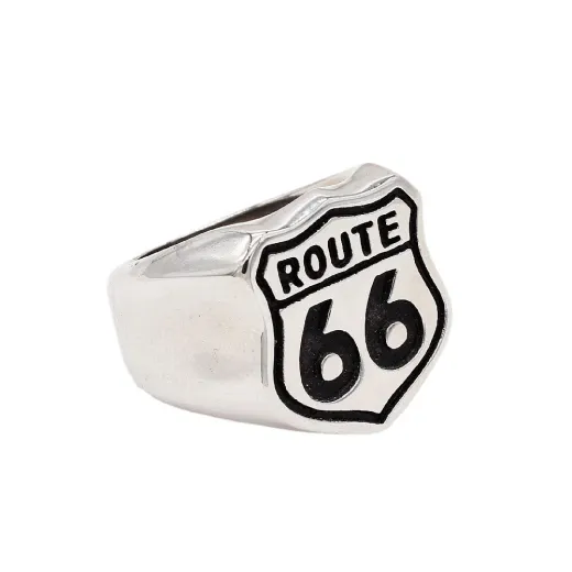 Wholesale Vintage Route 66 Ring – Stainless Steel Biker Men’s Band Factory Price - Ulikings