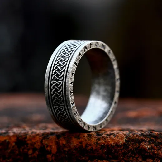 Wholesale Vintage Viking Celtic Knot Rune Ring – Stainless Steel Nordic Men’s Band Factory Price - Ulikings