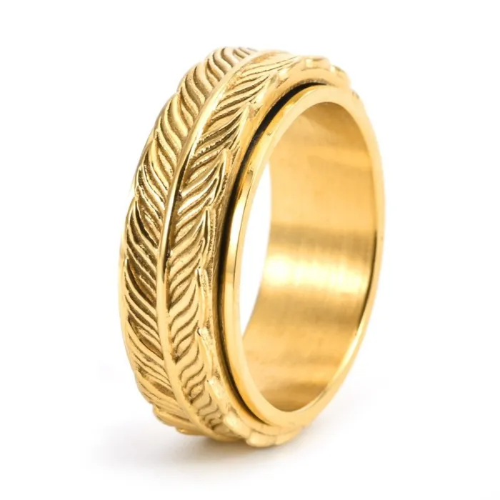 Wholesale Vintage Fish Tail Spinner Ring – Stainless Steel Rotating Band Factory Price