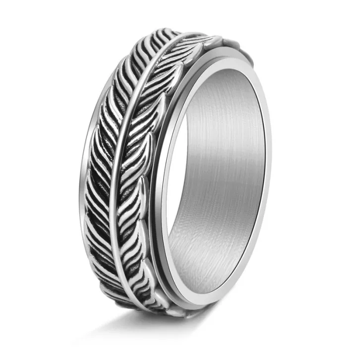 Wholesale Vintage Fish Tail Spinner Ring – Stainless Steel Rotating Band Factory Price