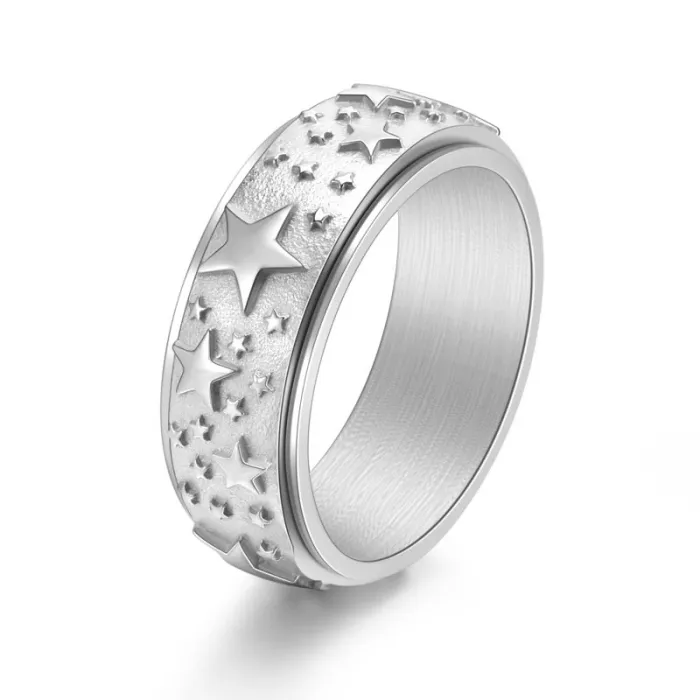 Wholesale Pentagram Spinner Ring – Stainless Steel Rotating Band Factory Price