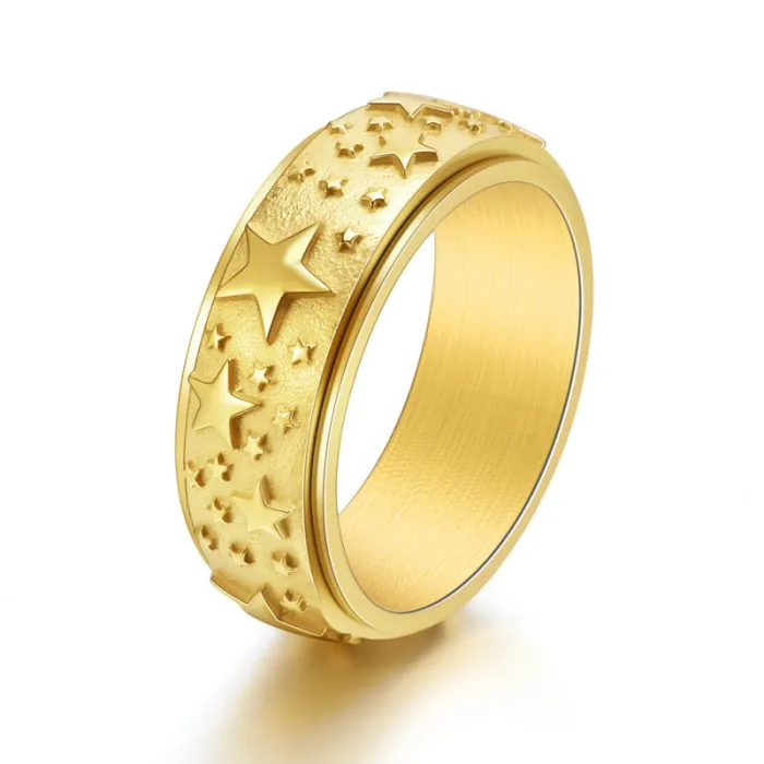Wholesale Pentagram Spinner Ring – Stainless Steel Rotating Band Factory Price