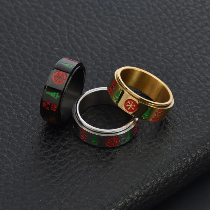Wholesale Christmas Tree Reindeer Spinner Ring – Stainless Steel Rotating Band Factory Price