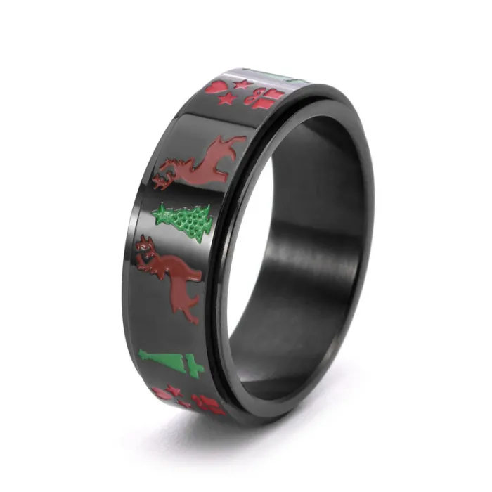 Wholesale Christmas Tree Reindeer Spinner Ring – Stainless Steel Rotating Band Factory Price