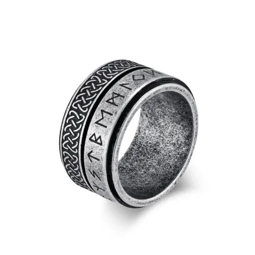 Wholesale Viking Celtic Knot Rune Spinner Ring – Stainless Steel Rotating Band Factory Price - Ulikings
