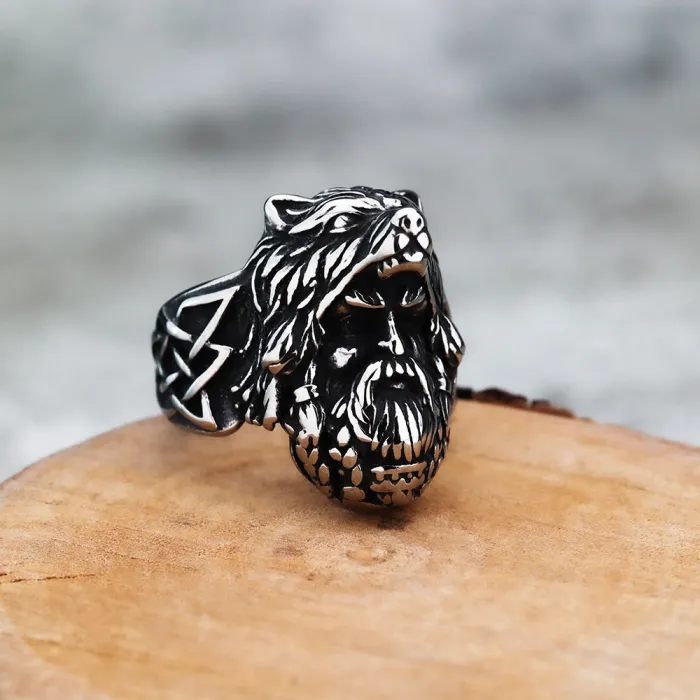 Wholesale Viking Bear Warrior Ring – Nordic Mythology Stainless Steel Men’s Band Factory Price