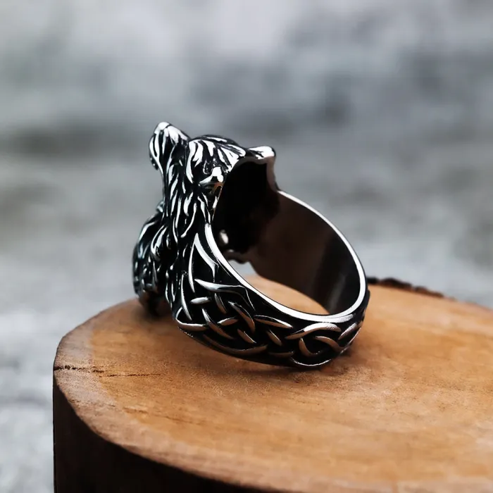 Wholesale Viking Bear Warrior Ring – Nordic Mythology Stainless Steel Men’s Band Factory Price