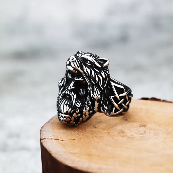 Wholesale Viking Bear Warrior Ring – Nordic Mythology Stainless Steel Men’s Band Factory Price