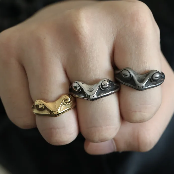 Wholesale Vintage Frog Prince Ring – Stainless Steel Unisex Animal Band Factory Price