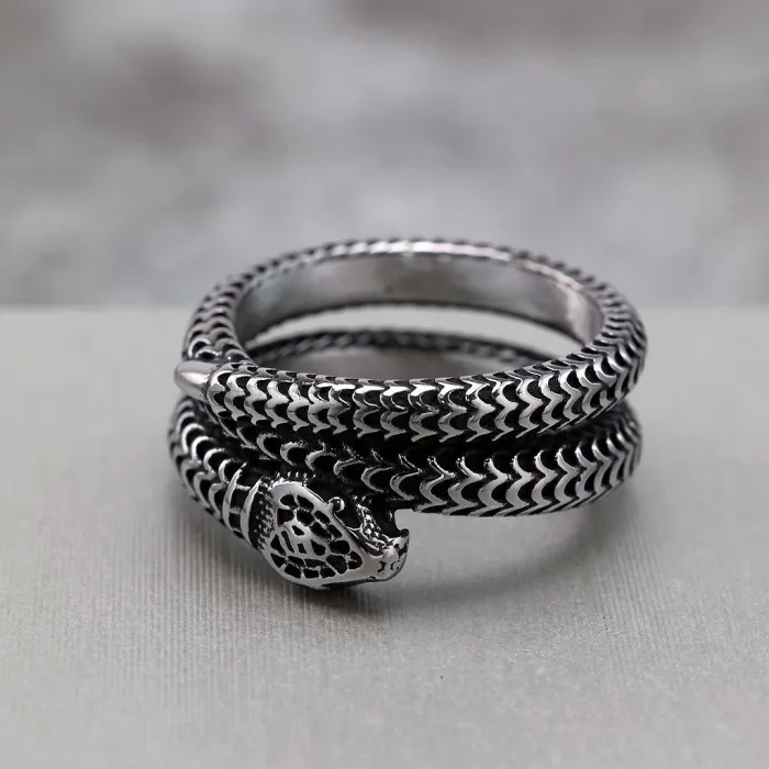 Wholesale Vintage Snake Ring – Punk Stainless Steel Unisex Wrap Band Factory Price