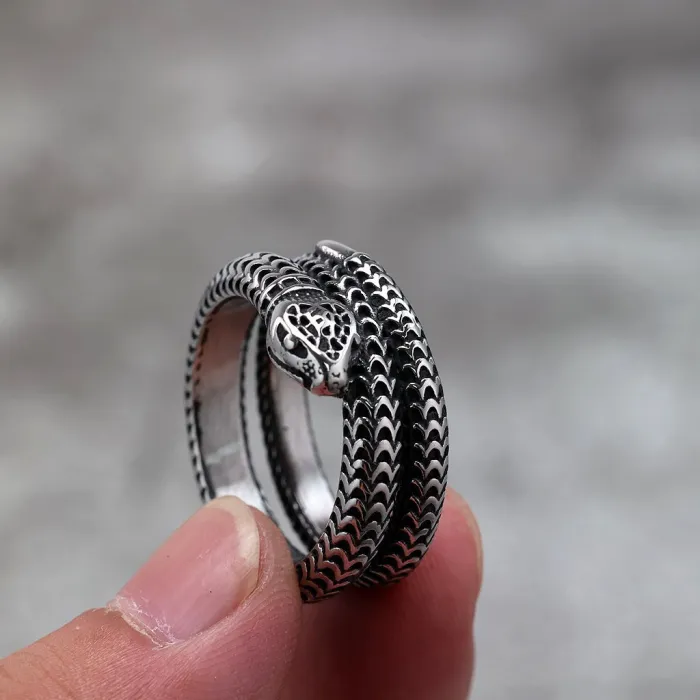 Wholesale Vintage Snake Ring – Punk Stainless Steel Unisex Wrap Band Factory Price