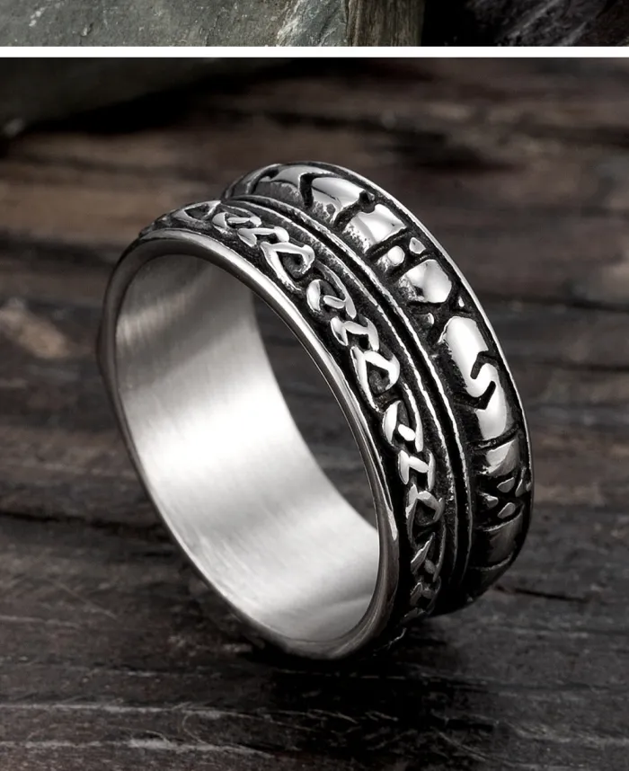 Wholesale Vintage Viking Rune Ring – Stainless Steel Nordic Men’s Band Factory Price