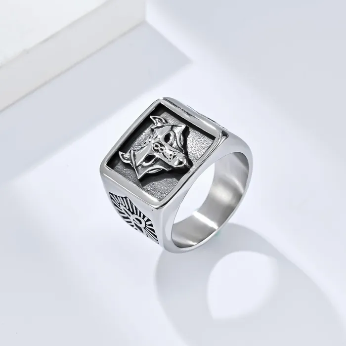 Wholesale Vintage Viking Wolf Knot Ring – Stainless Steel Nordic Men’s Band Factory Price