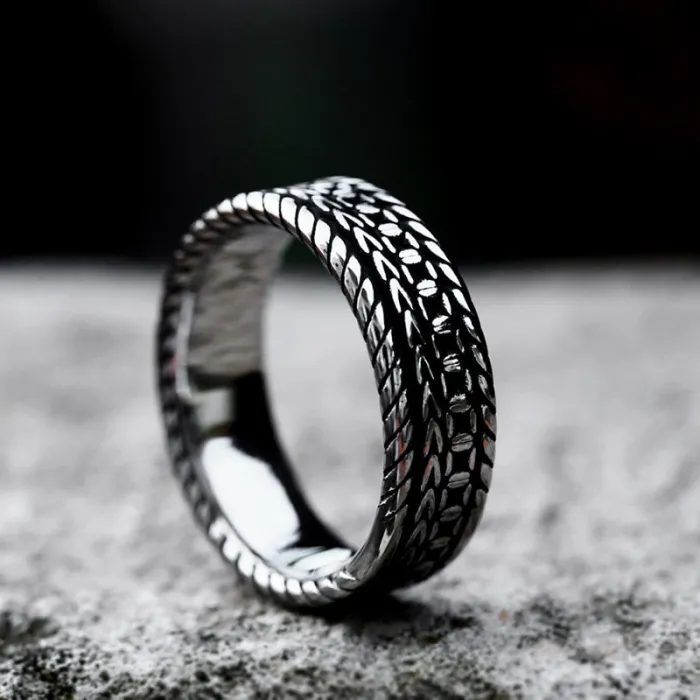 Wholesale Vintage Wheat Pattern Ring – Stainless Steel Unisex Band Factory Price